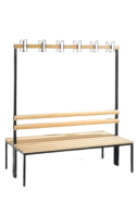 Double-sided bench with coat rack, width 1500 mm Double-sided bench with coat rack, width 1500 mm