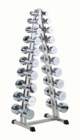 Shelf for chrome dumbbells made of stainless steelsuitable for 10 pairs Shelf for chrome dumbbells made of stainless steelsuitable for 10 pairs